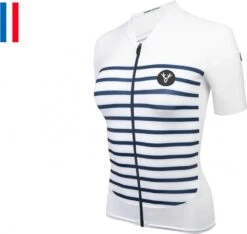 LeBram Ventoux Women's Short Sleeve Jersey White Blue Tailored Fit