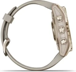 Garmin Fenix 7S Sapphire Solar Titanium Sport Watch Light Gold / Beige -Pinnacle Cycling 218570661e03d36dc3fd3.49342290